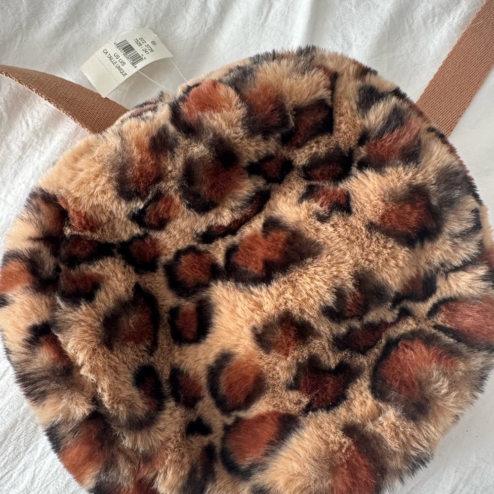 Aerie Leopard Print Faux Fur Bag